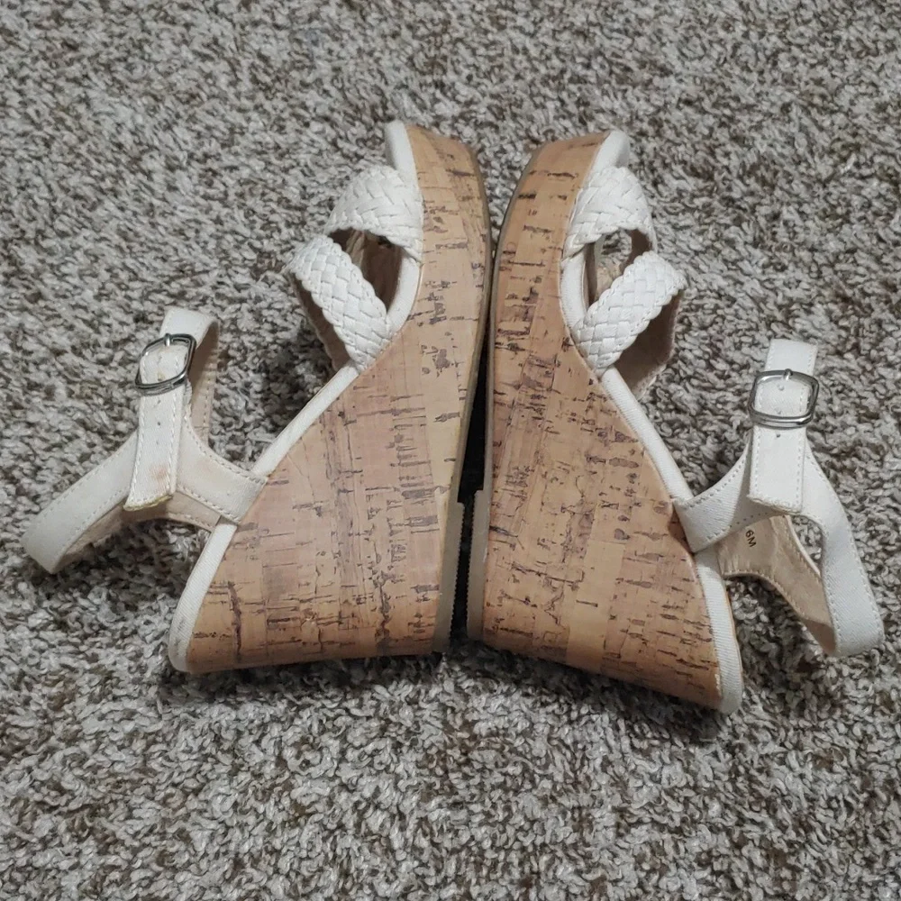 Braided Cream Wedge Heels Women's Size 6